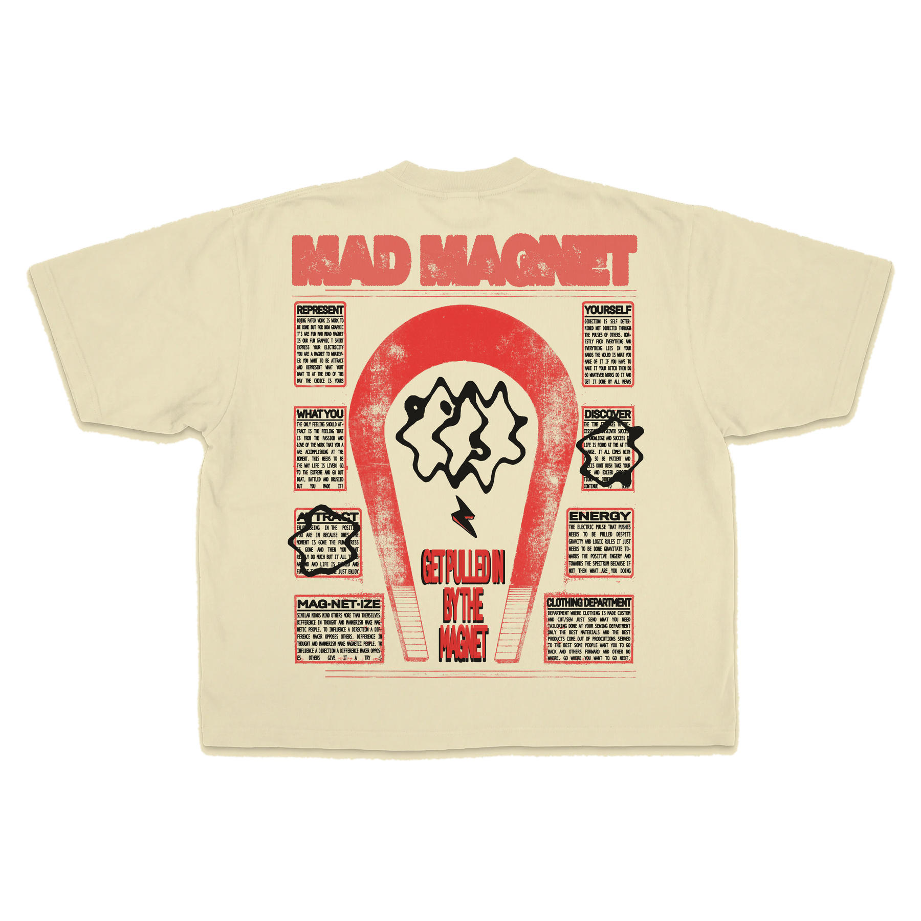 Mad Magnet Drop Tee - Cream - Back
