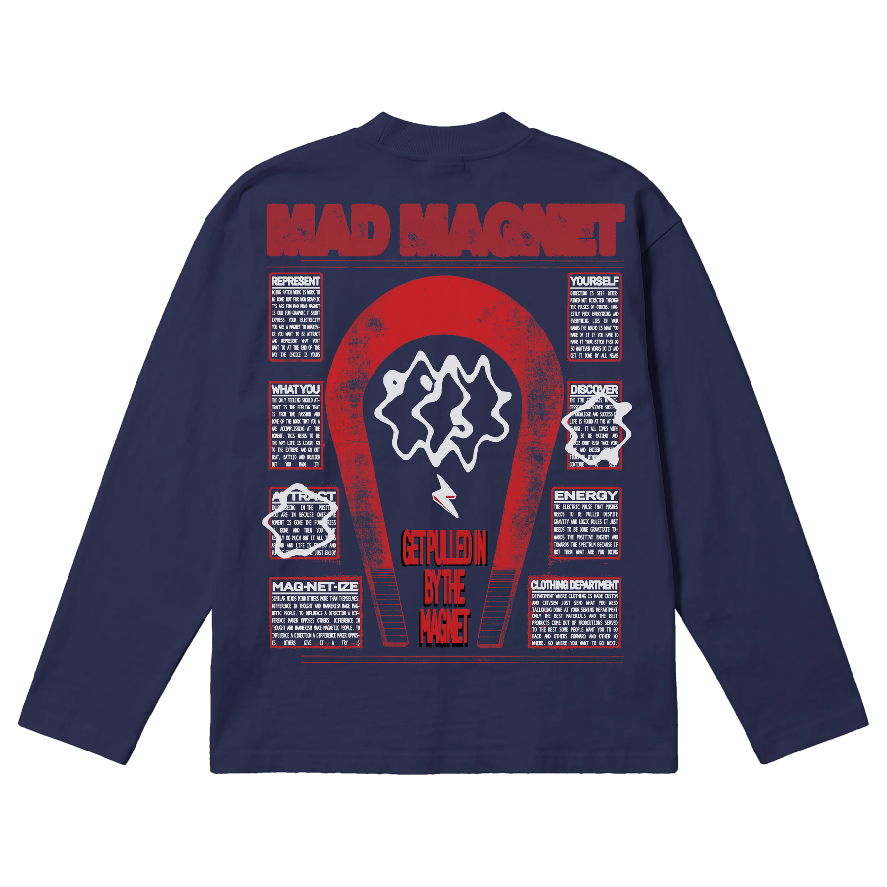 Mad Magnet Baggy L/S Tee - Blue - Back
