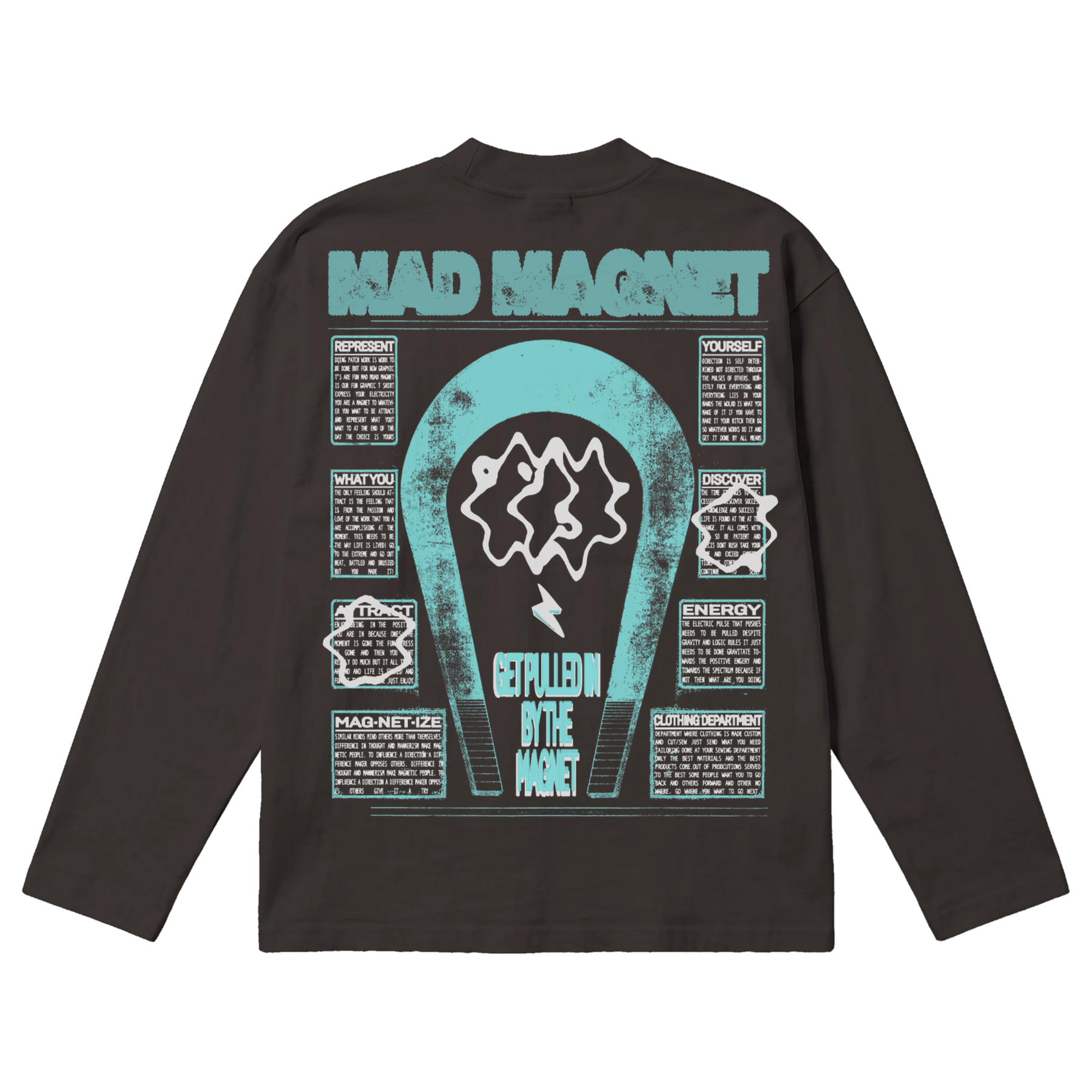 Mad Magnet Baggy L/S Tee - Off Black - Back