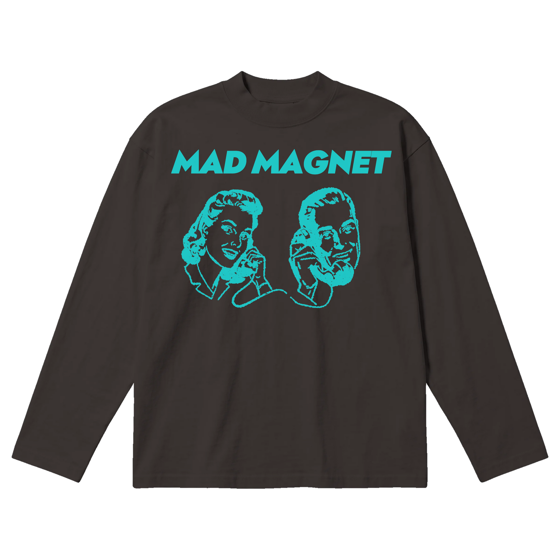 Mad Magnet Baggy L/S Tee - Off Black - Front