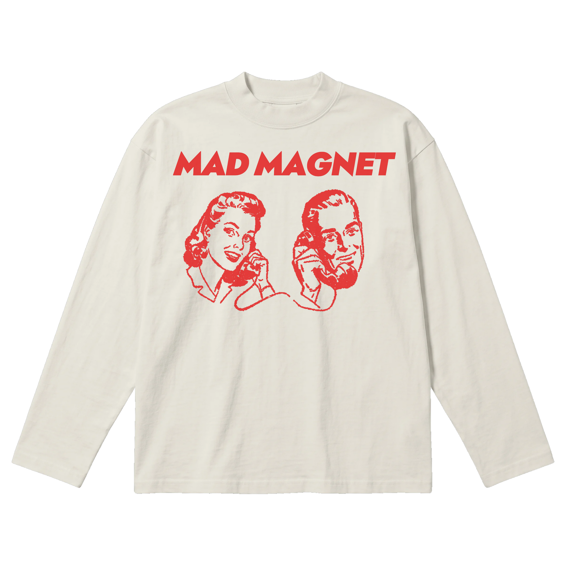Mad Magnet Baggy L/S Tee - Off White - Front