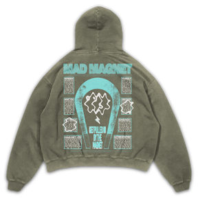 Mad Magnet Hoodie - Olive - Back