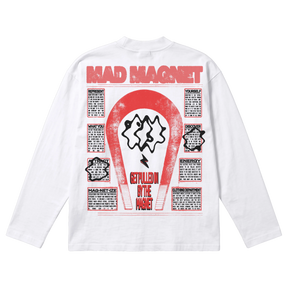 Mad Magnet Baggy L/S Tee - White - Back