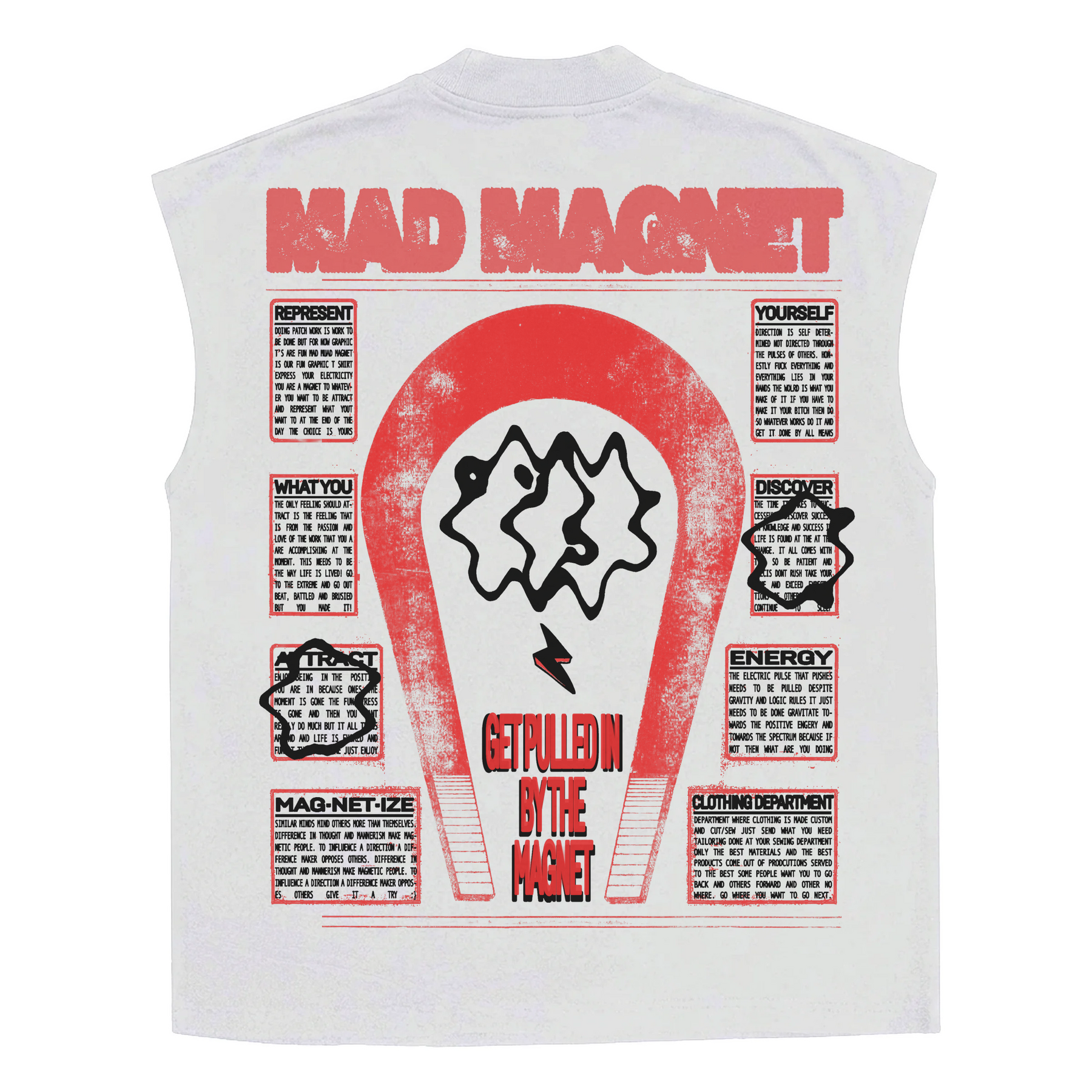 Mad Magnet Sleeveless Tee - White - Back