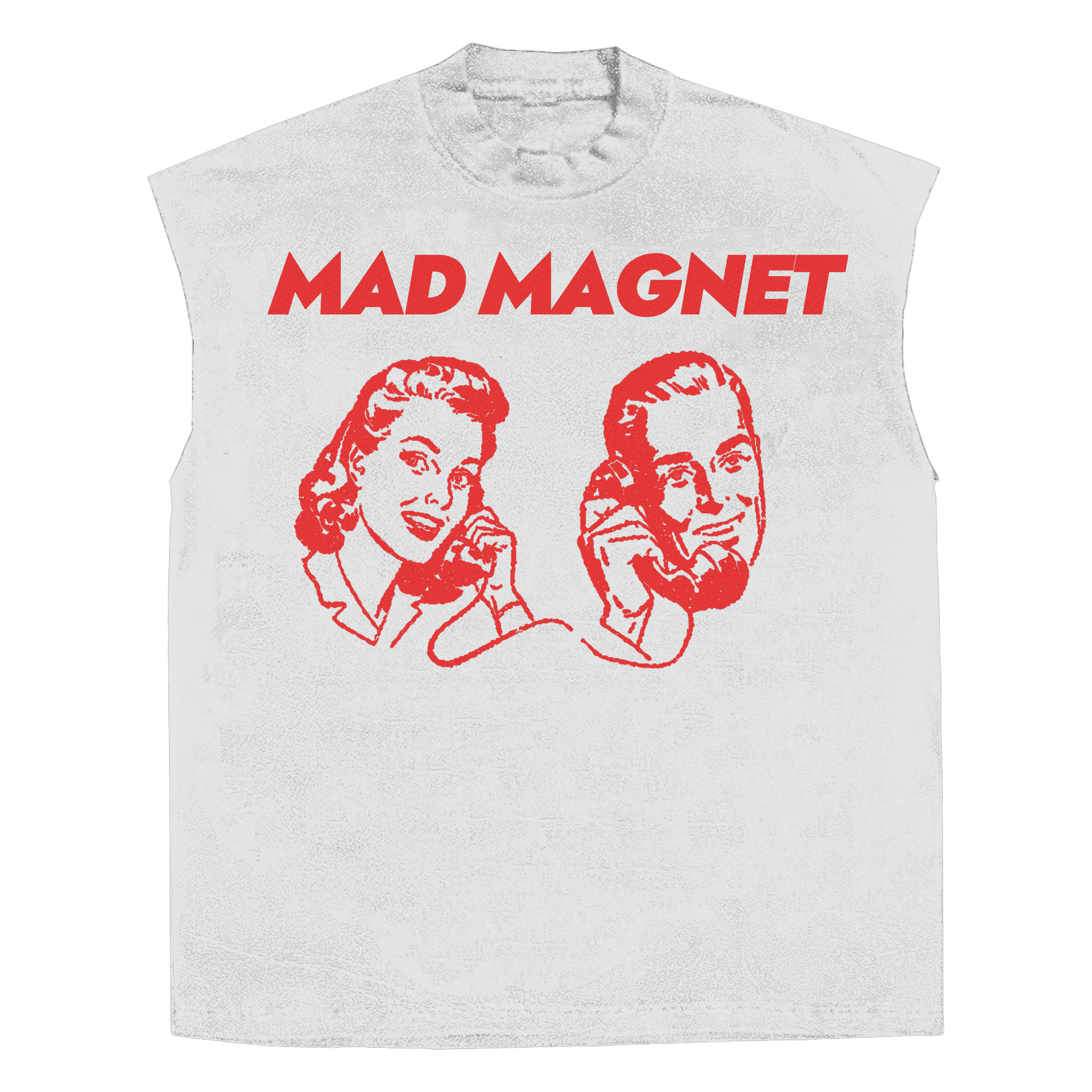 Mad Magnet Sleeveless Tee - White - Front