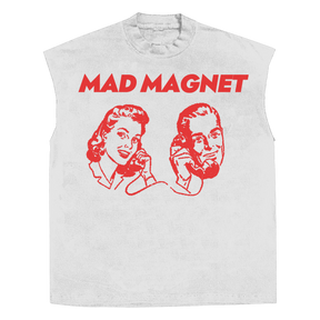 Mad Magnet Sleeveless Tee - White - Front