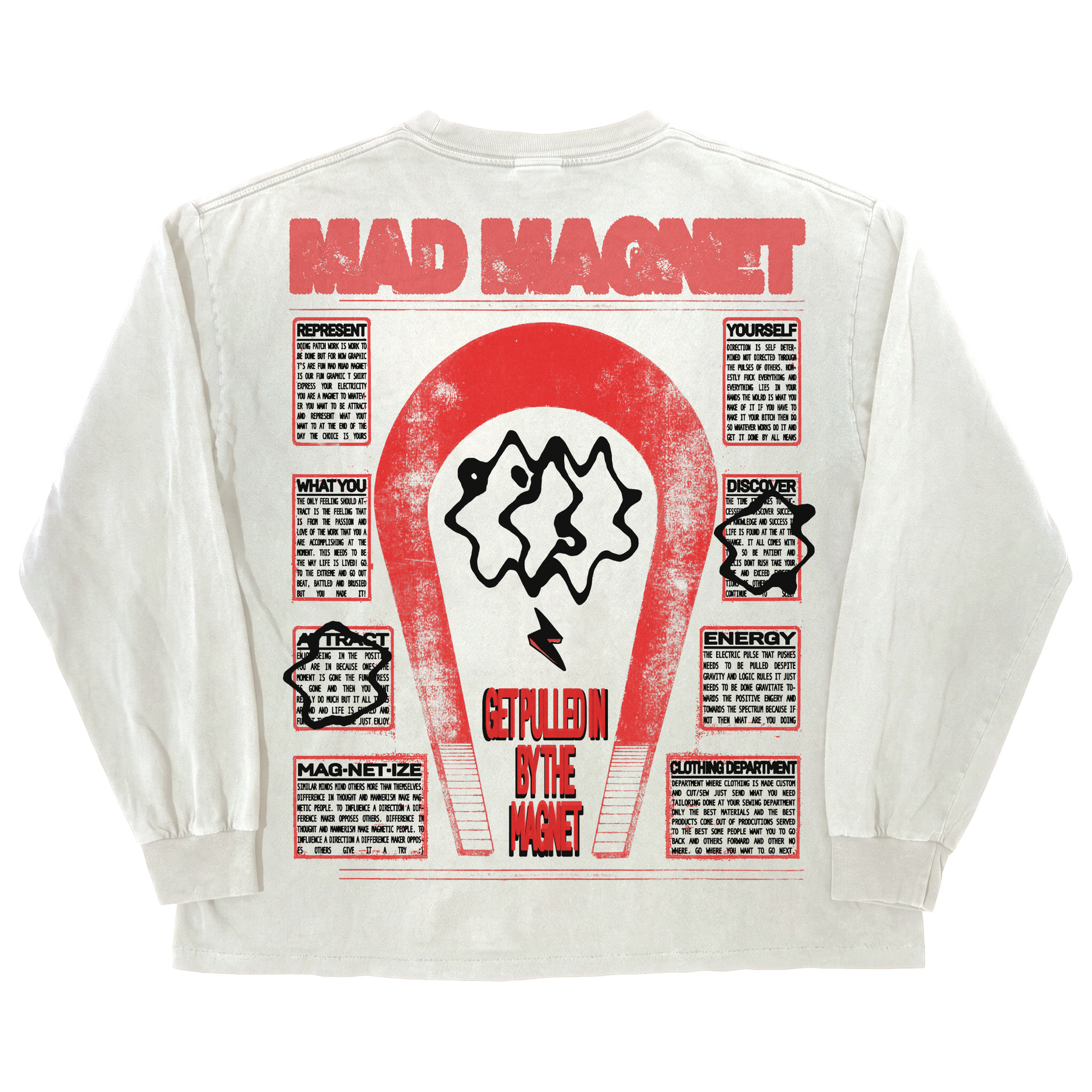 Mad Magnet L/S Tee - White - Back