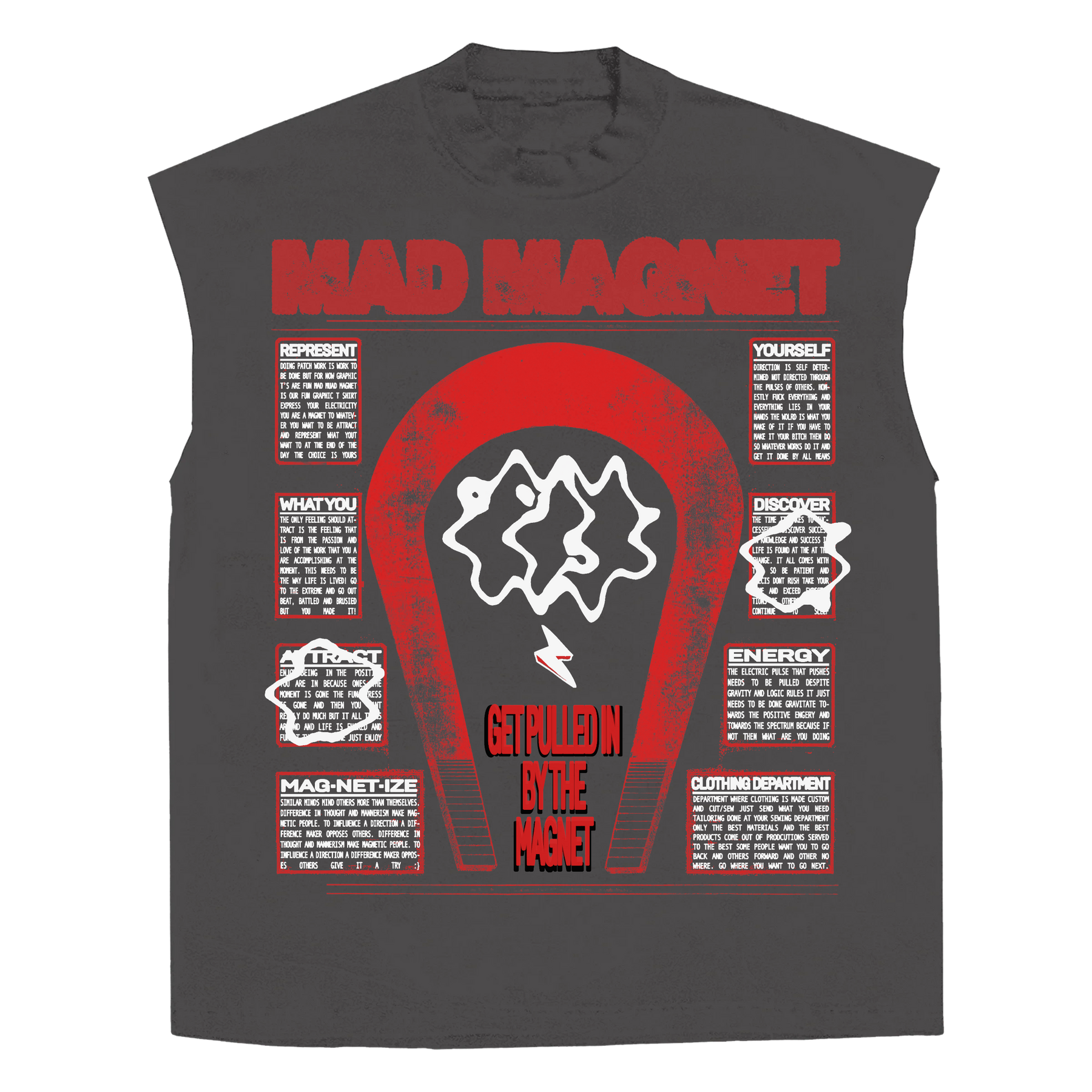 MAGNET Sleeveless Tee - Grey - Front