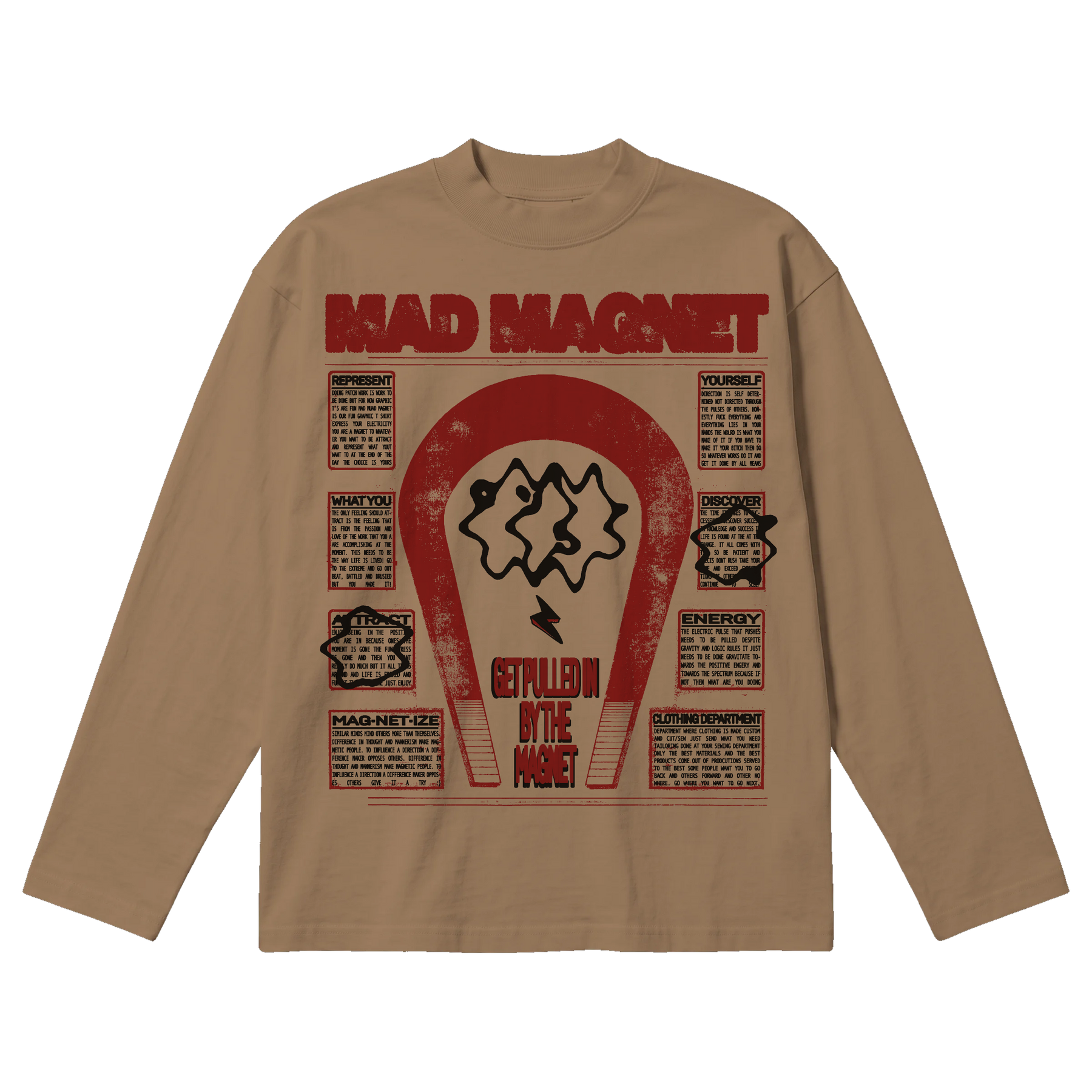 MAGNET Baggy L/S Tee - Latte - Front