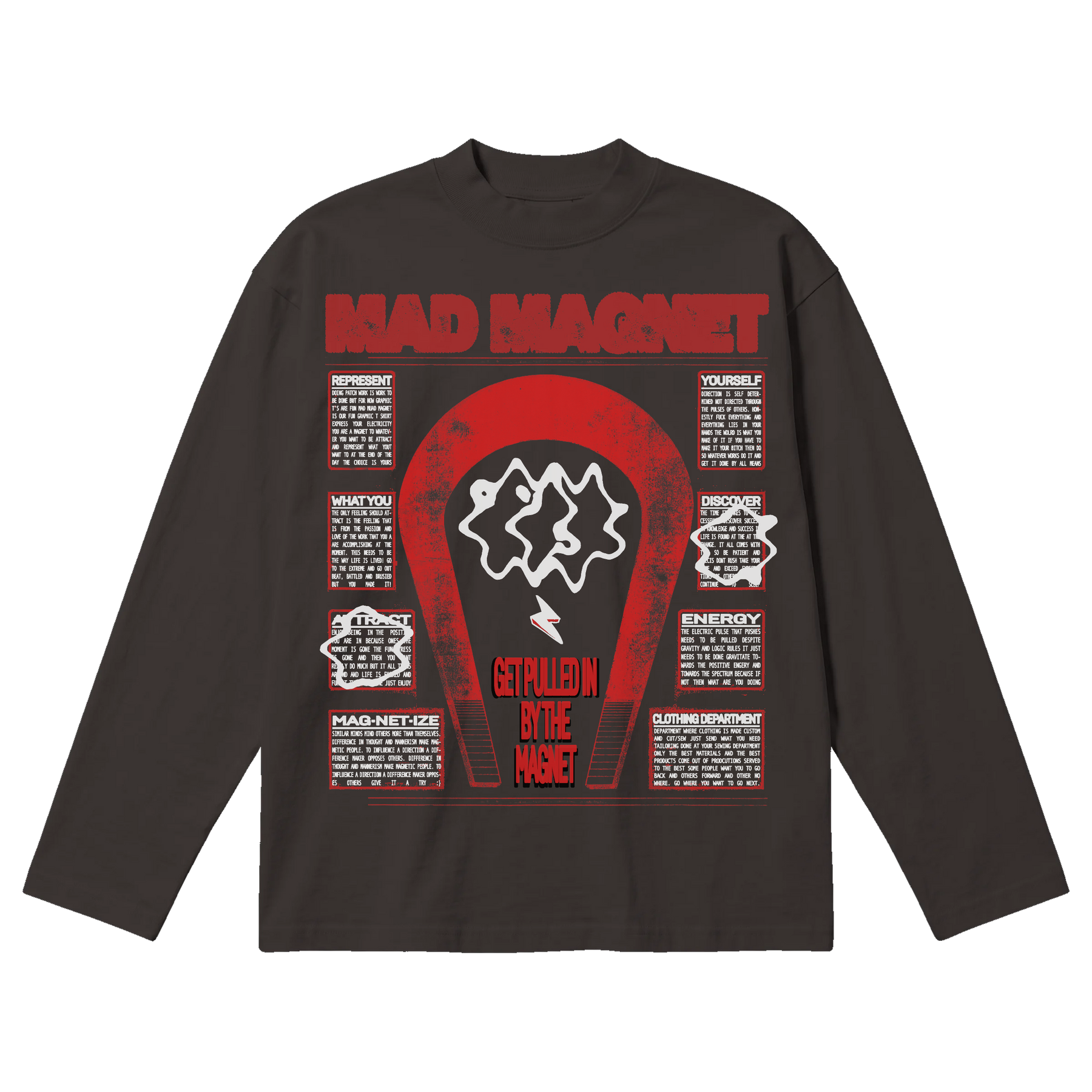 MAGNET Baggy L/S Tee - Off Black - Front