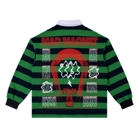 Mad Magnet Stripe Polo - Green - Back