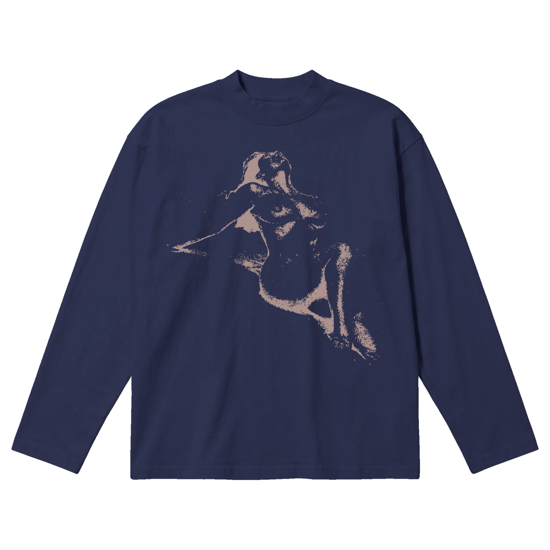 Much Obliged Baggy L/S Tee - Blue - Front
