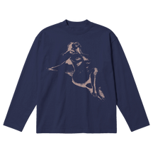 Much Obliged Baggy L/S Tee - Blue - Front