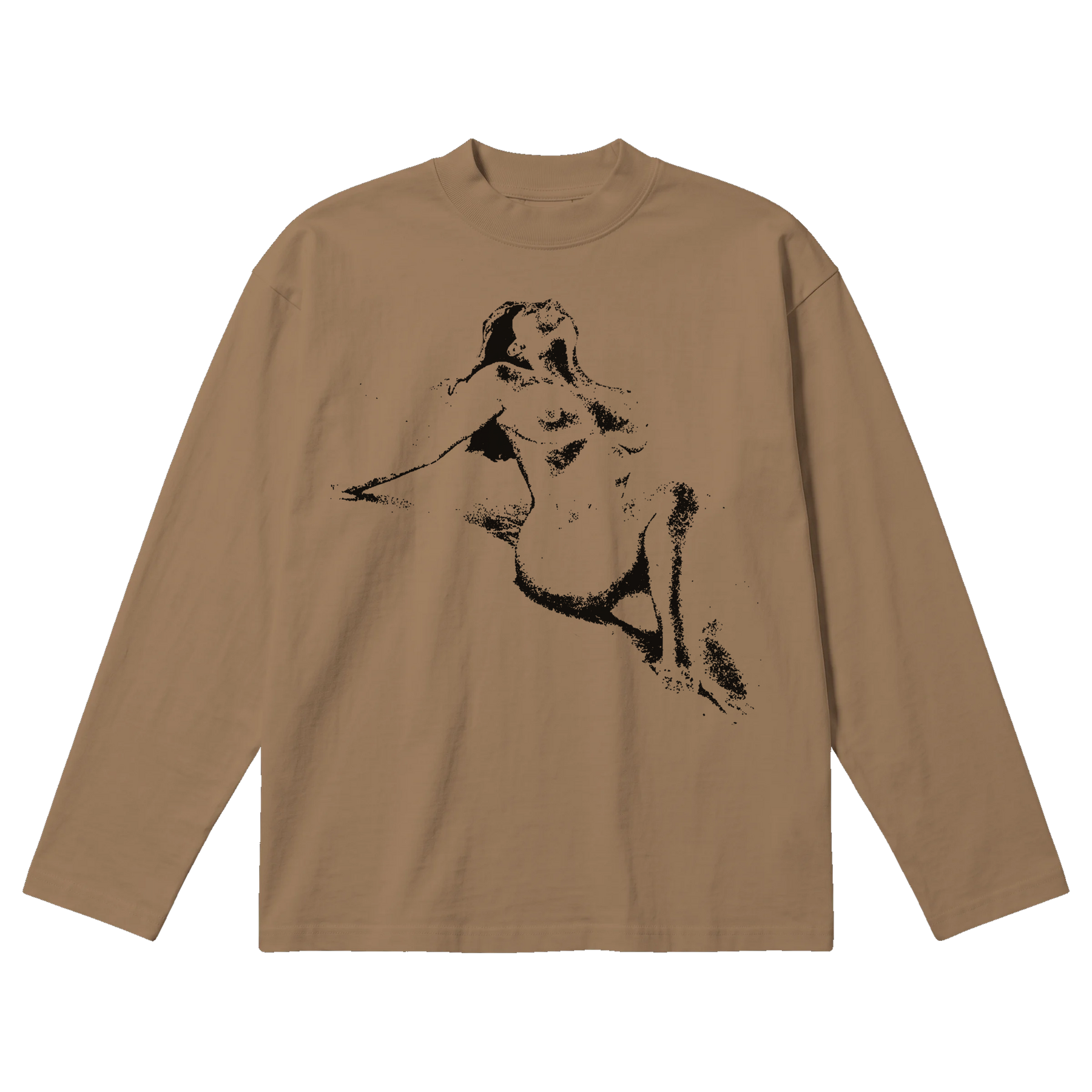 Much Obliged Baggy L/S Tee - Latte - Front