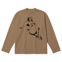 Much Obliged Baggy L/S Tee - Latte - Front