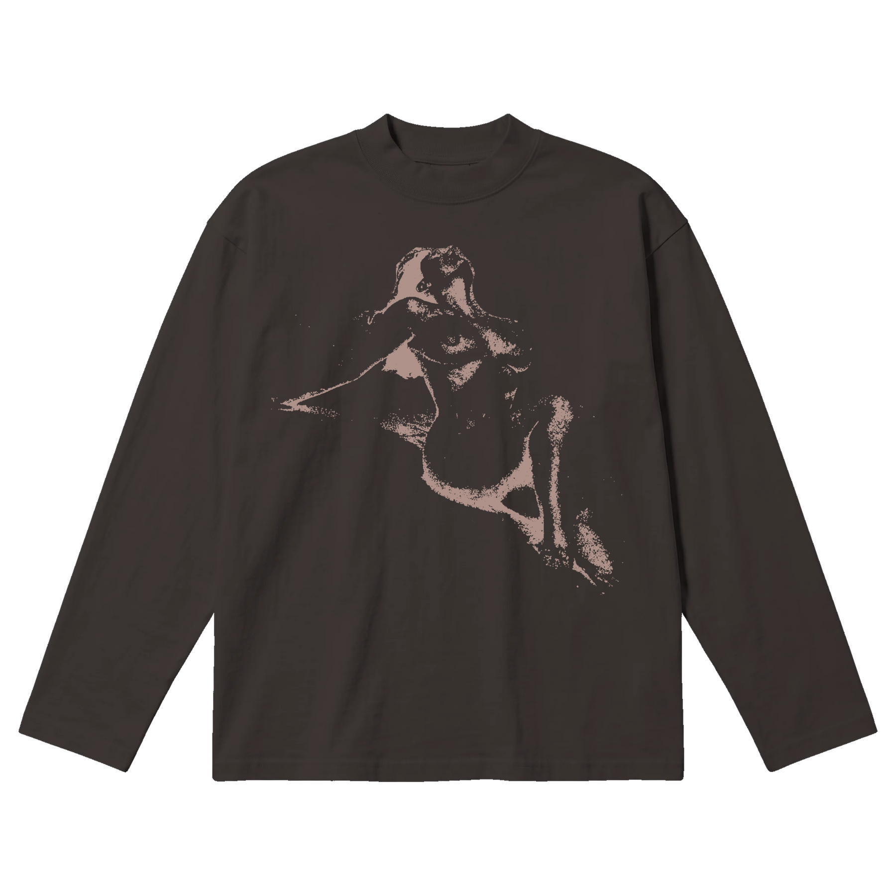 Much Obliged Baggy L/S Tee - Off Black - Front