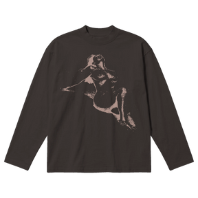 Much Obliged Baggy L/S Tee - Off Black - Front
