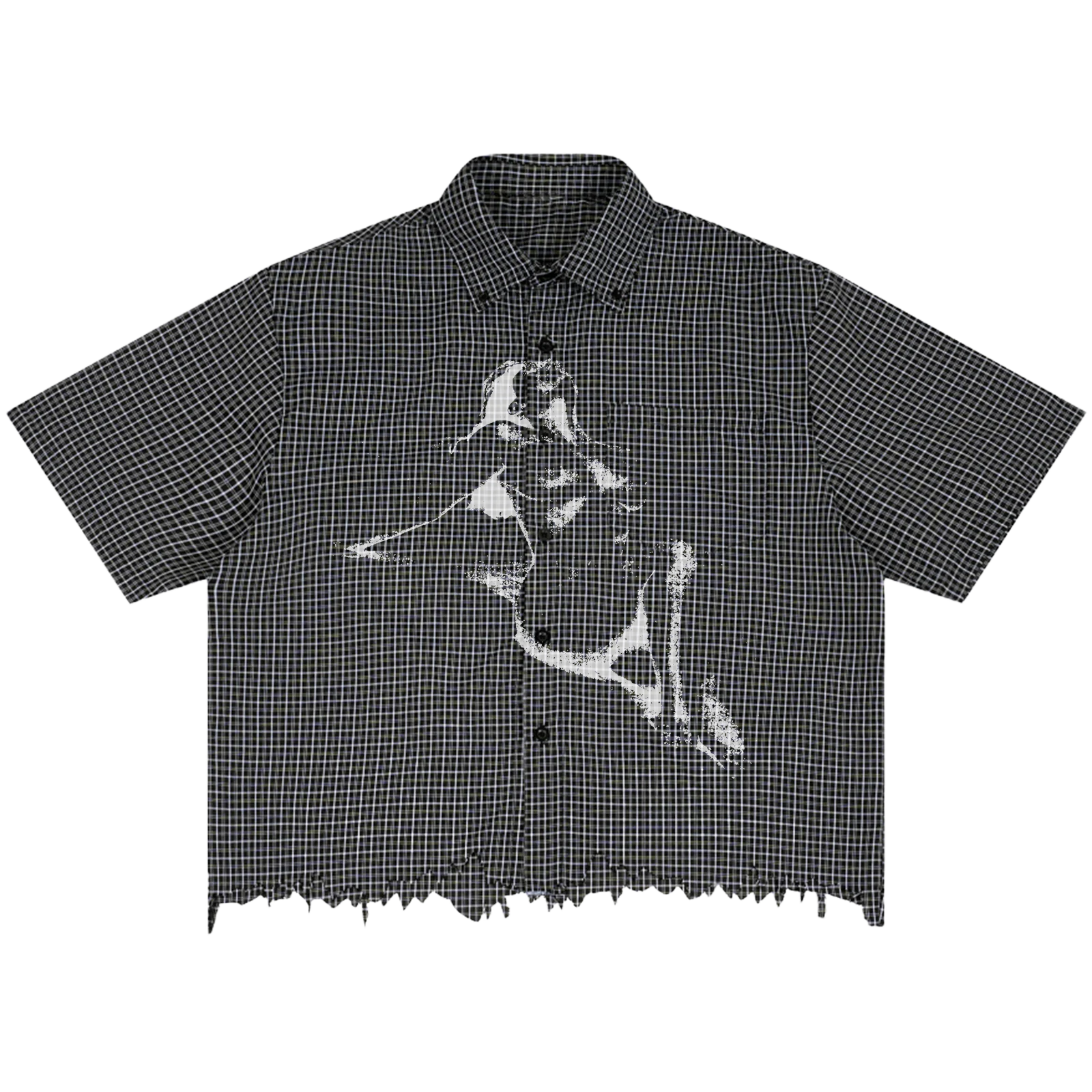 Much Obliged Distress Button Up - Front