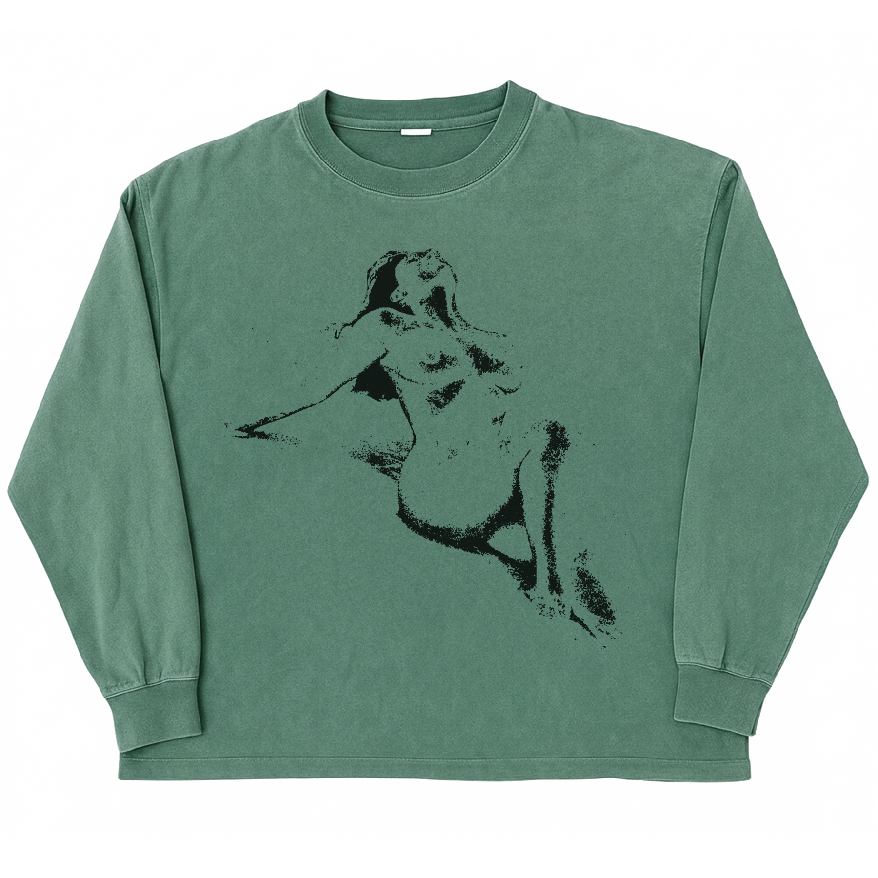 Much Obliged L/S Tee - Green - Front