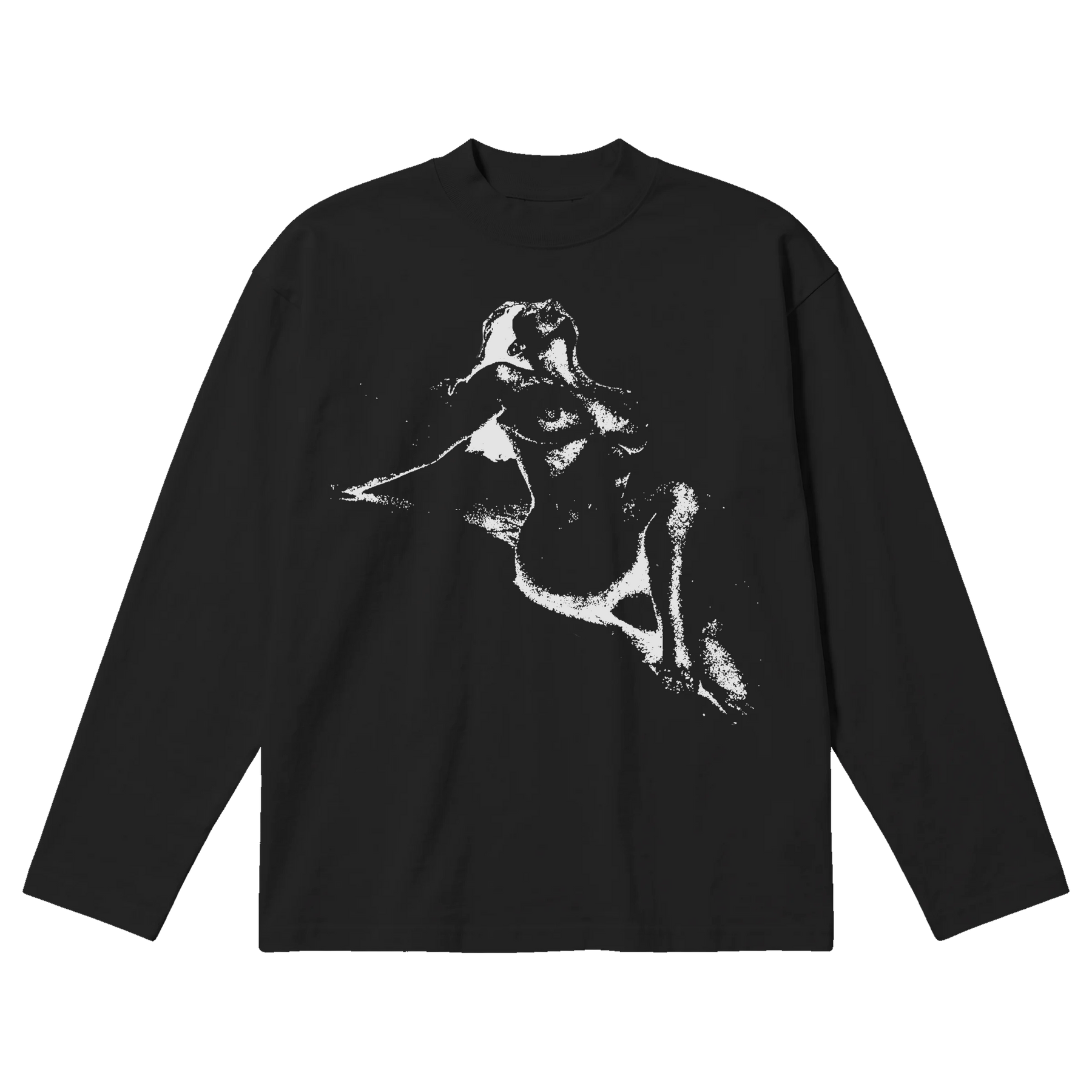 Much Obliged Baggy L/S Tee - Black - Front