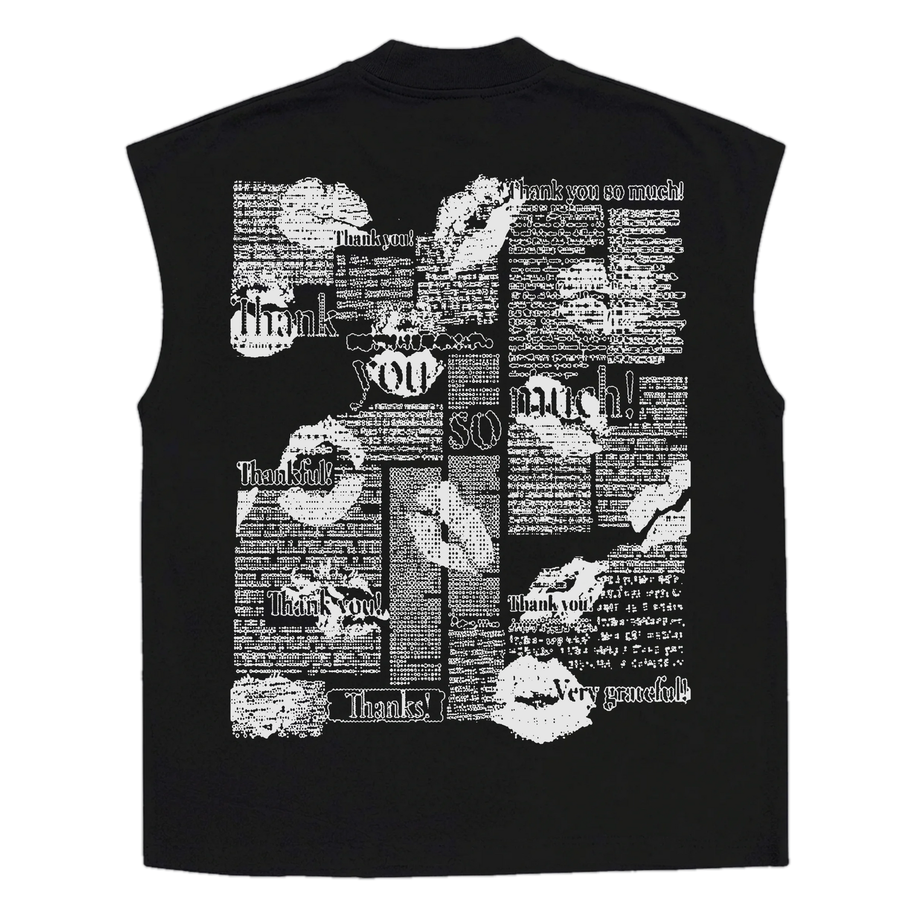 Much Obliged Sleeveless Tee - Black - Back