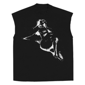 Much Obliged Sleeveless Tee - Black - Front