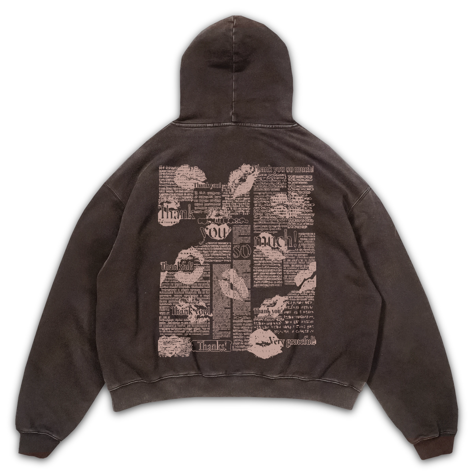 Much Obliged Hoodie - Brown - Back