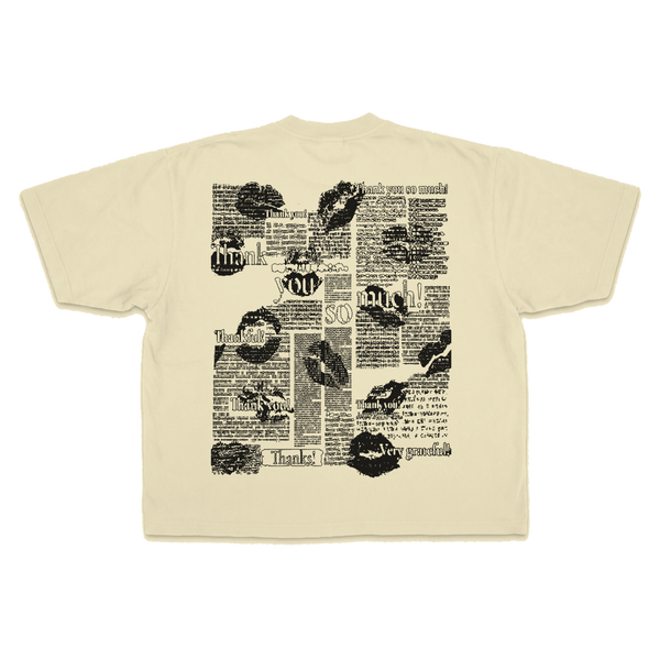 Much Obliged Drop Tee - Cream - Back