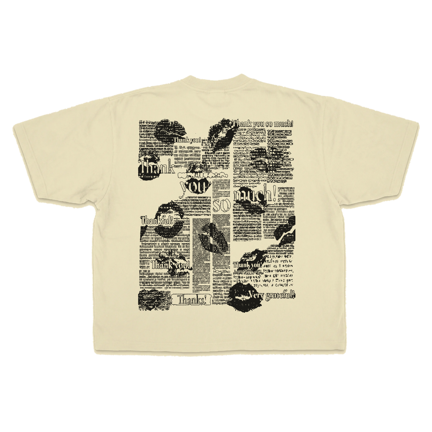 Much Obliged Drop Tee - Cream - Back