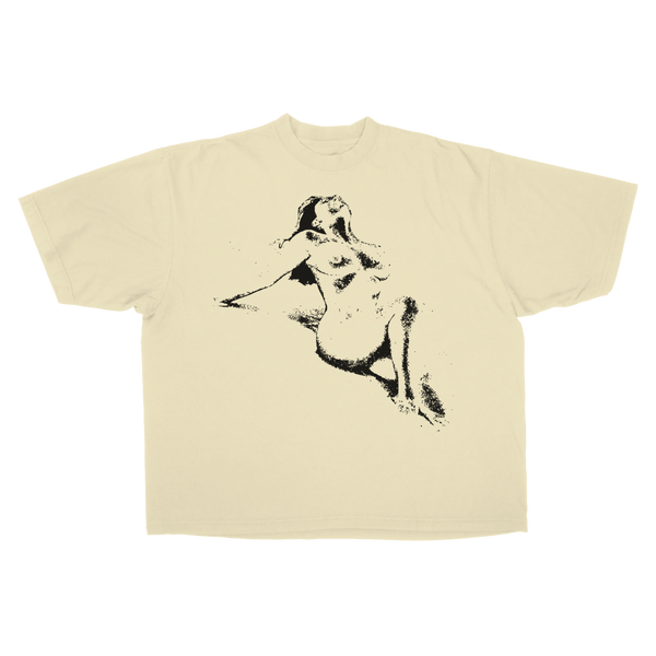 Much Obliged Drop Tee - Cream - Front