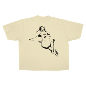 Much Obliged Drop Tee - Cream - Front