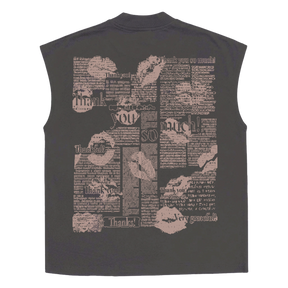 Much Obliged Sleeveless Tee - Grey - Back