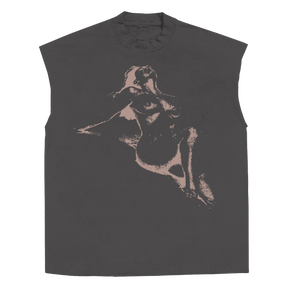 Much Obliged Sleeveless Tee - Grey - Front