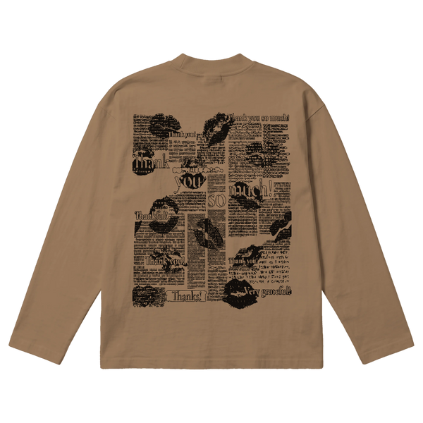 Much Obliged Baggy L/S Tee - Latte - Back