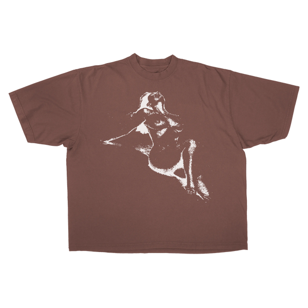 Much Obliged Drop Tee - Mocha - Front