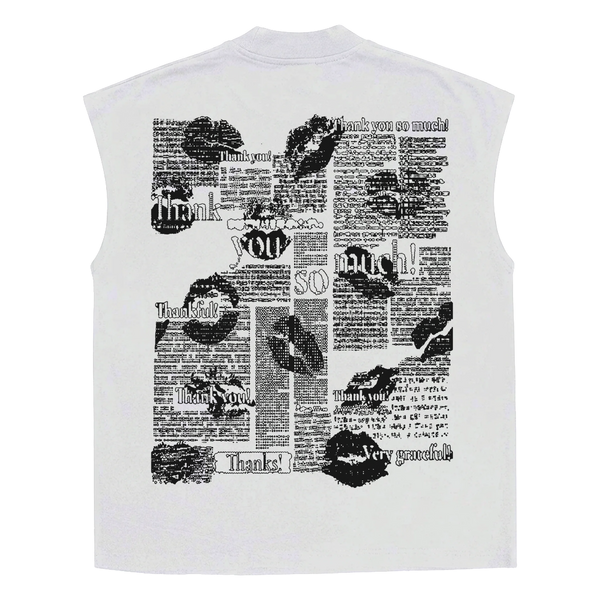 Much Obliged Sleeveless Tee - White - Back