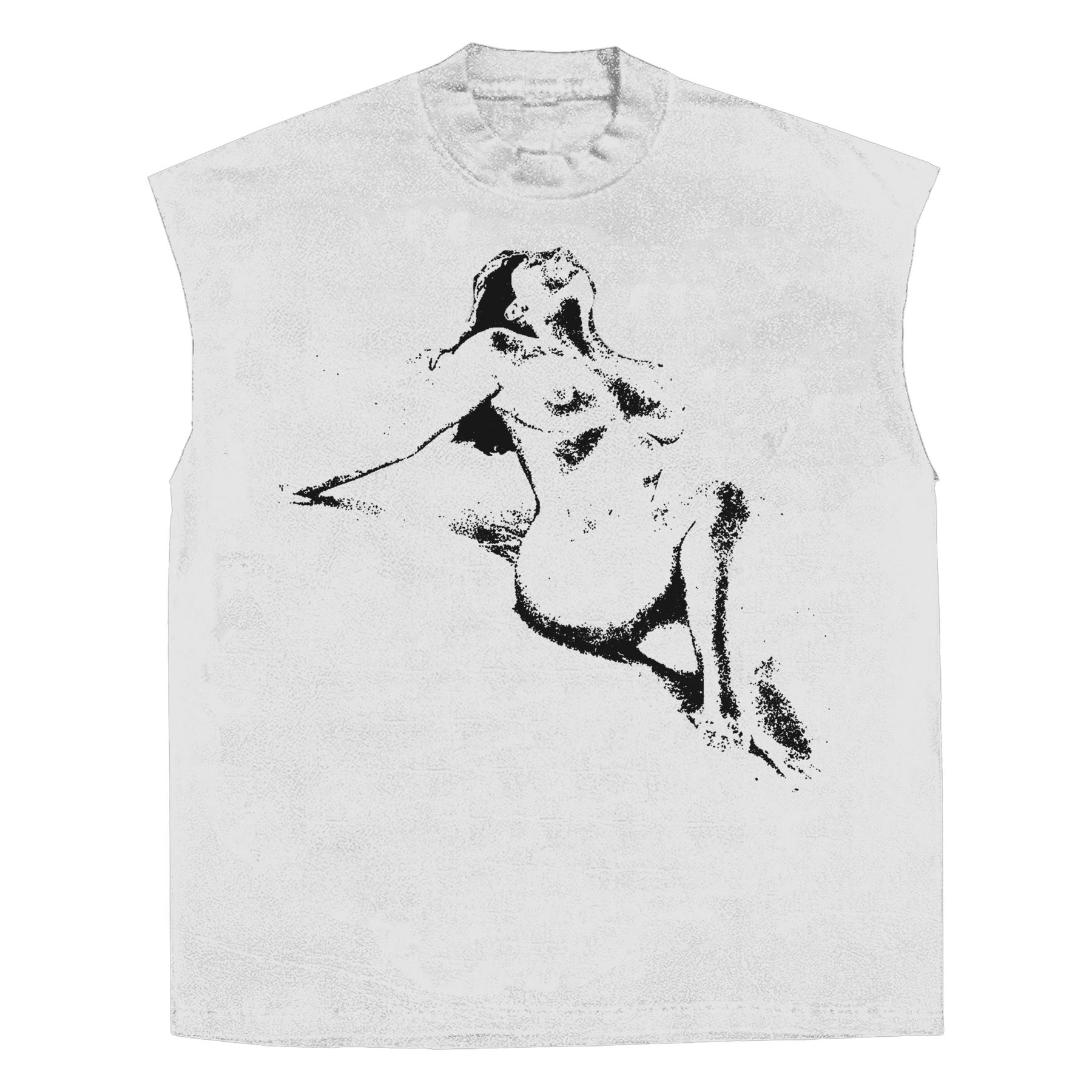 Much Obliged Sleeveless Tee - White - Front
