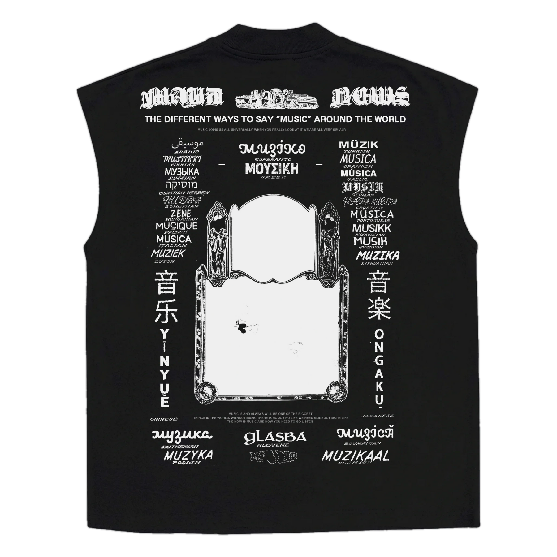 Music News Sleeveless Tee - Black - Back
