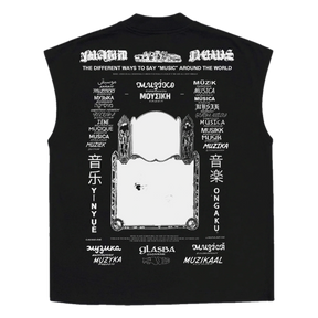 Music News Sleeveless Tee - Black - Back