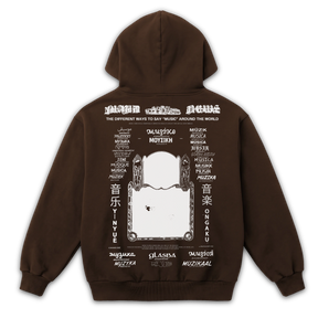 Music News Zip Up - Brown - Back