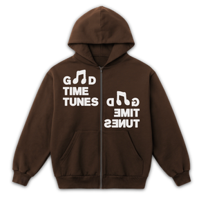 Music News Zip Up - Brown - Front