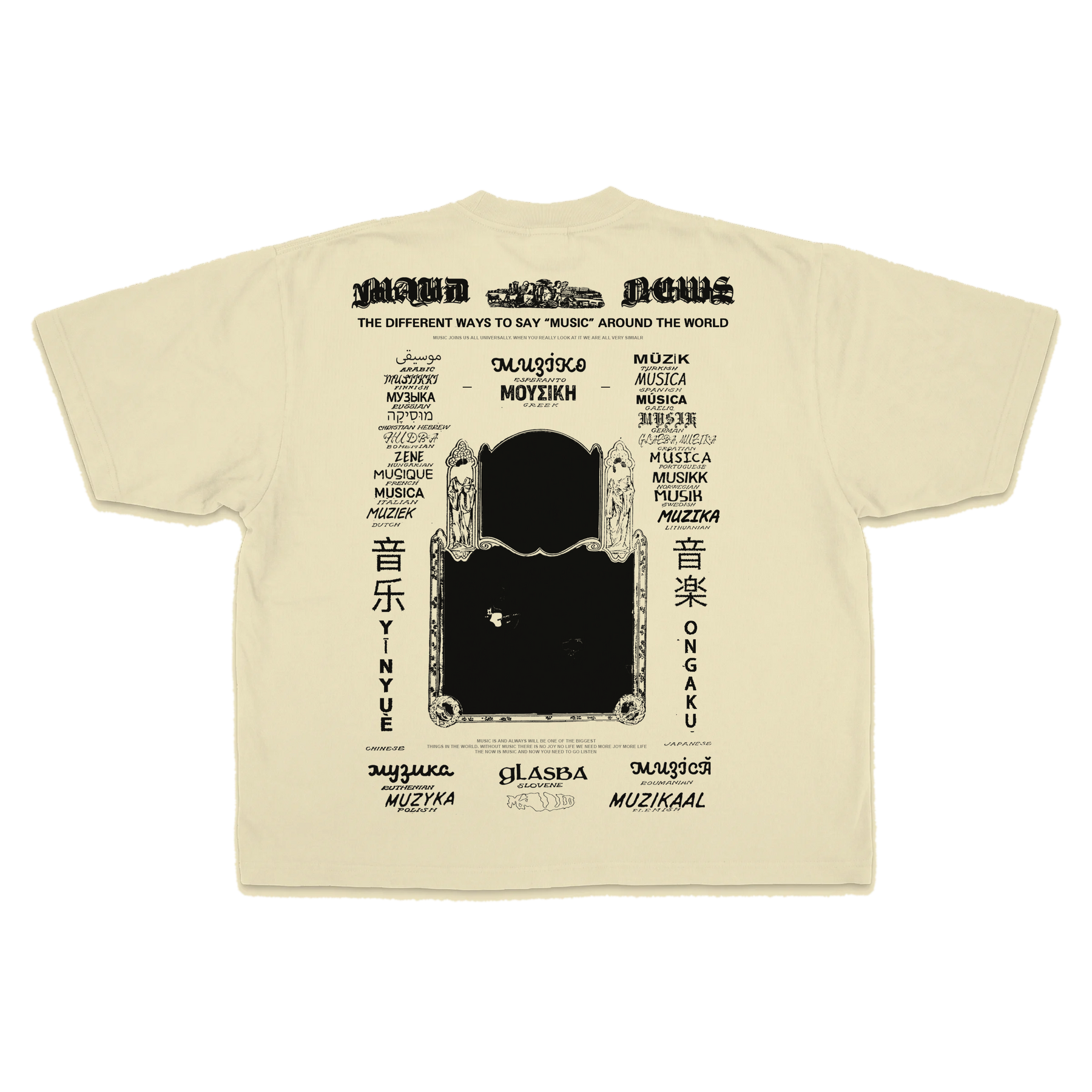 Music News Drop Tee - Cream - Back