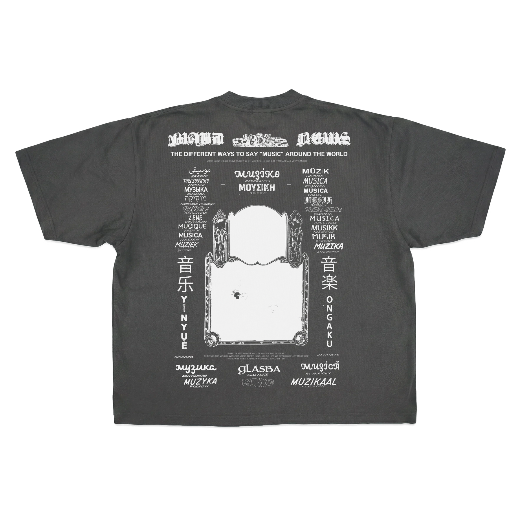 Music News Drop Tee - Grey - Back