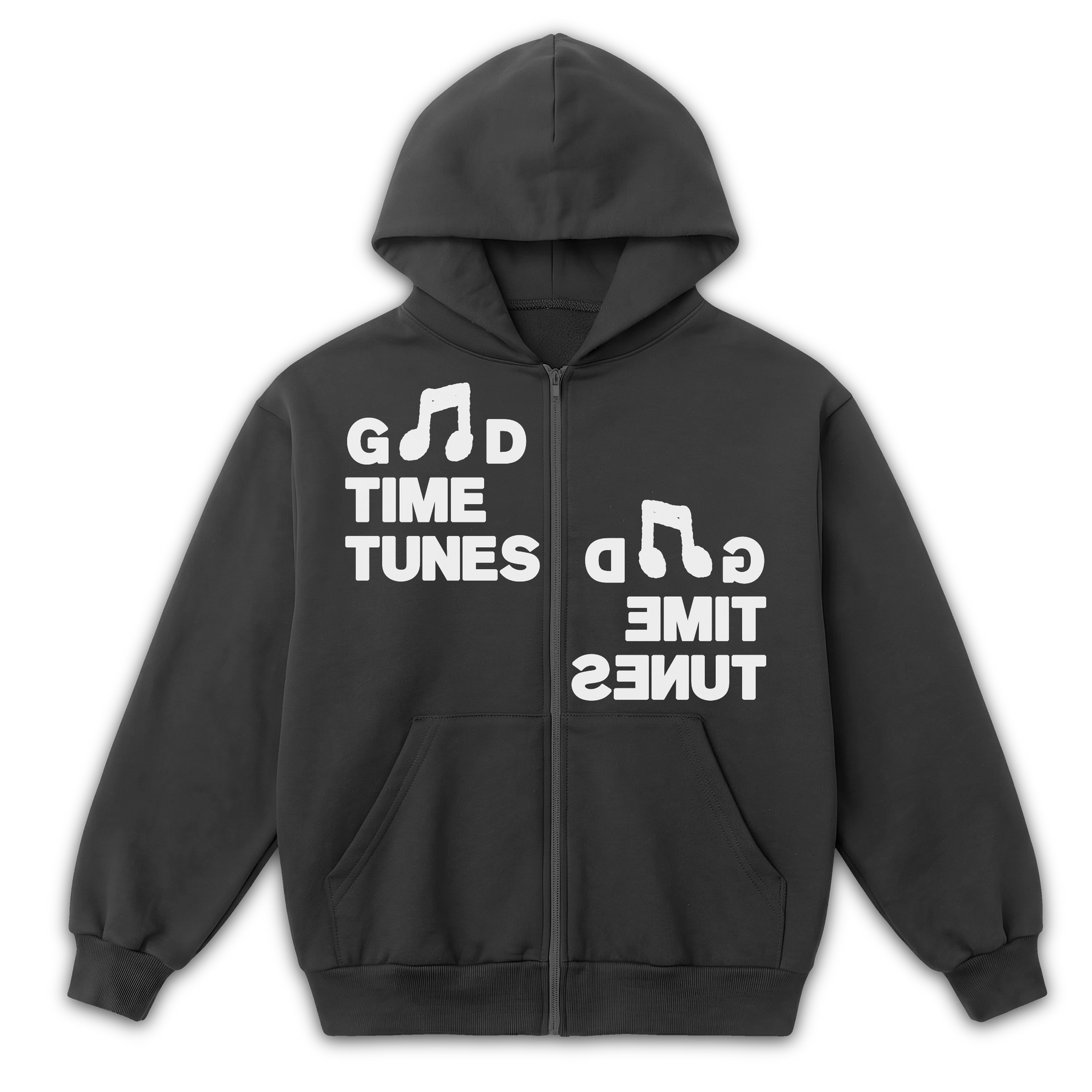 Music News Zip Up - Grey - Front