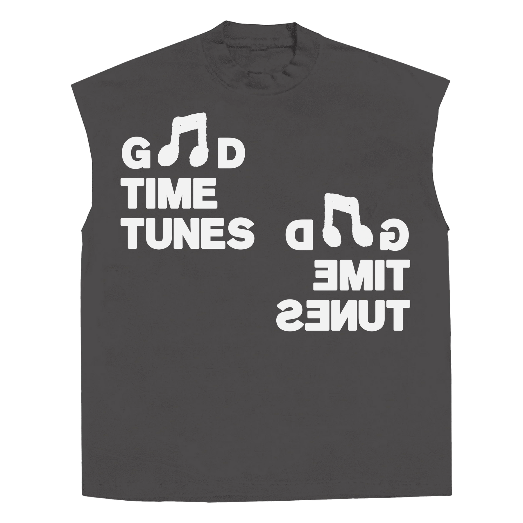 Music News Sleeveless Tee - Grey - Front