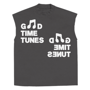 Music News Sleeveless Tee - Grey - Front