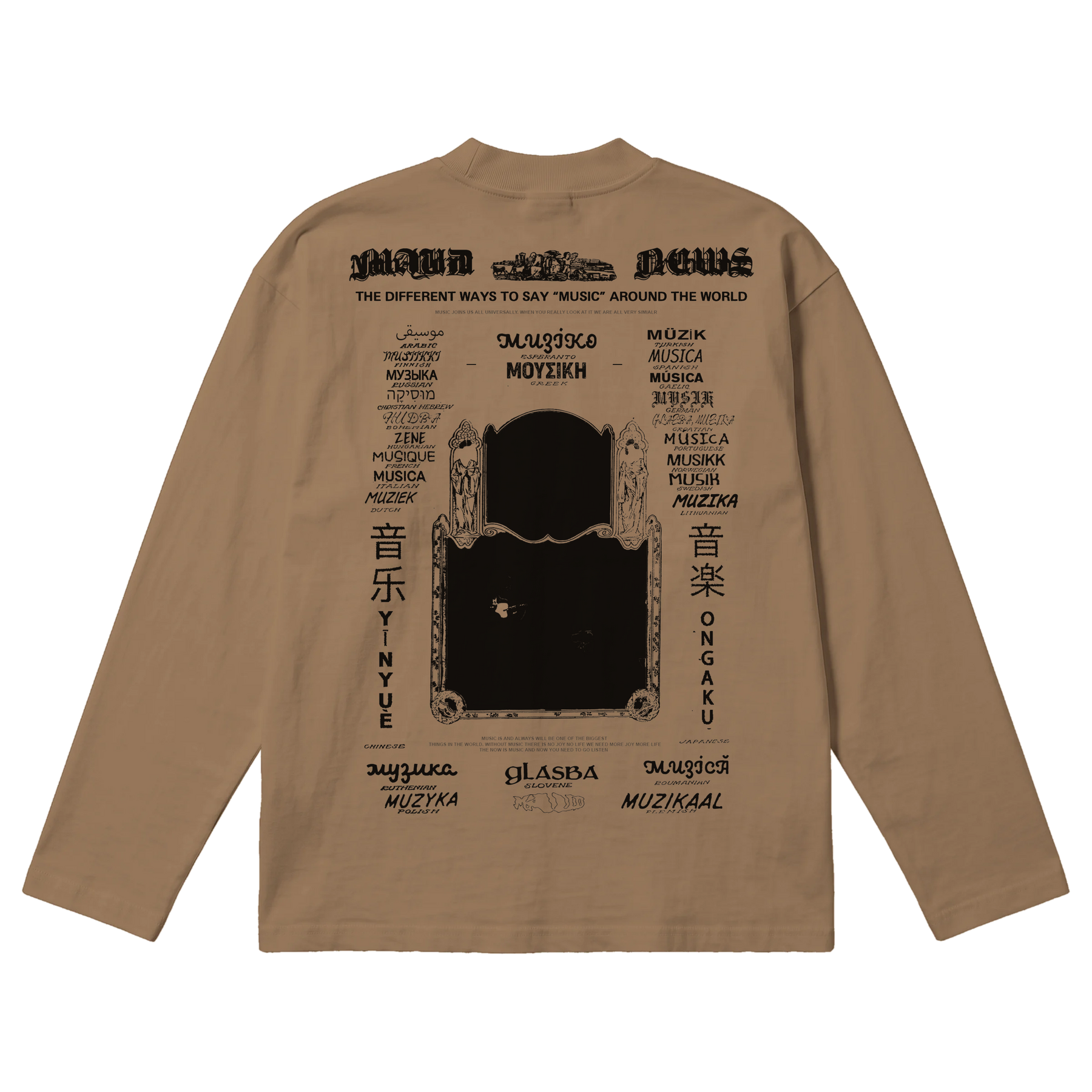 Music News Baggy L/S Tee - Latte - Back