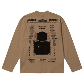 Music News Baggy L/S Tee - Latte - Back