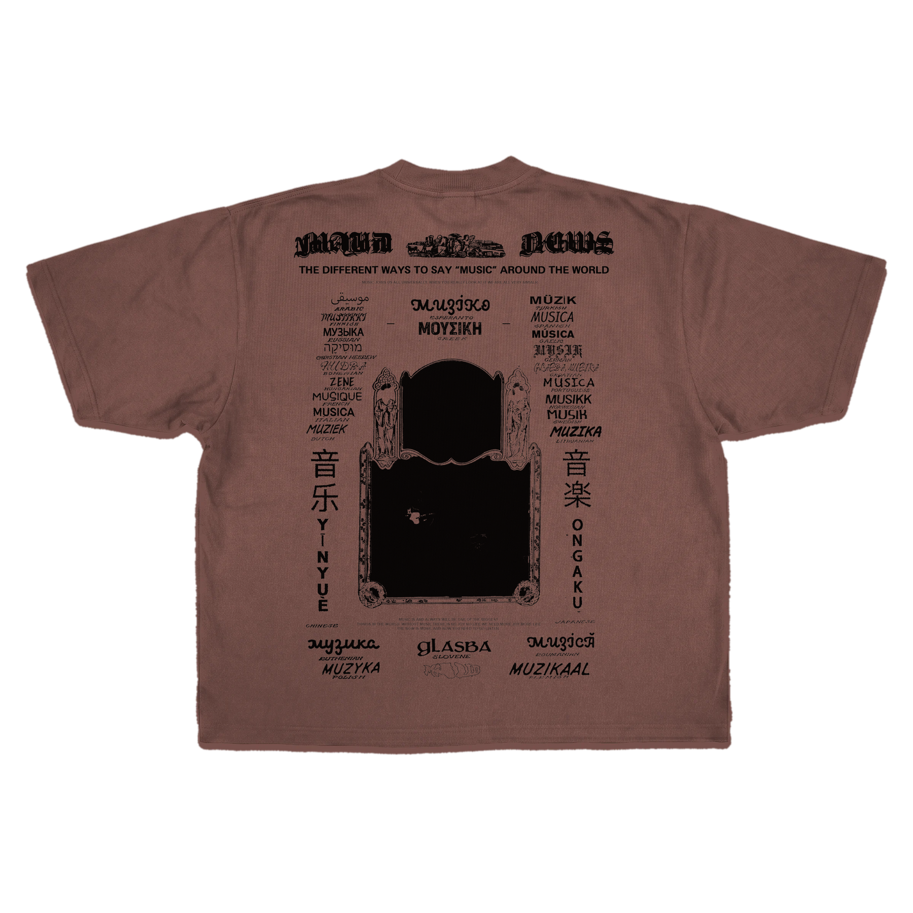 Music News Drop Tee - Mocha - Back