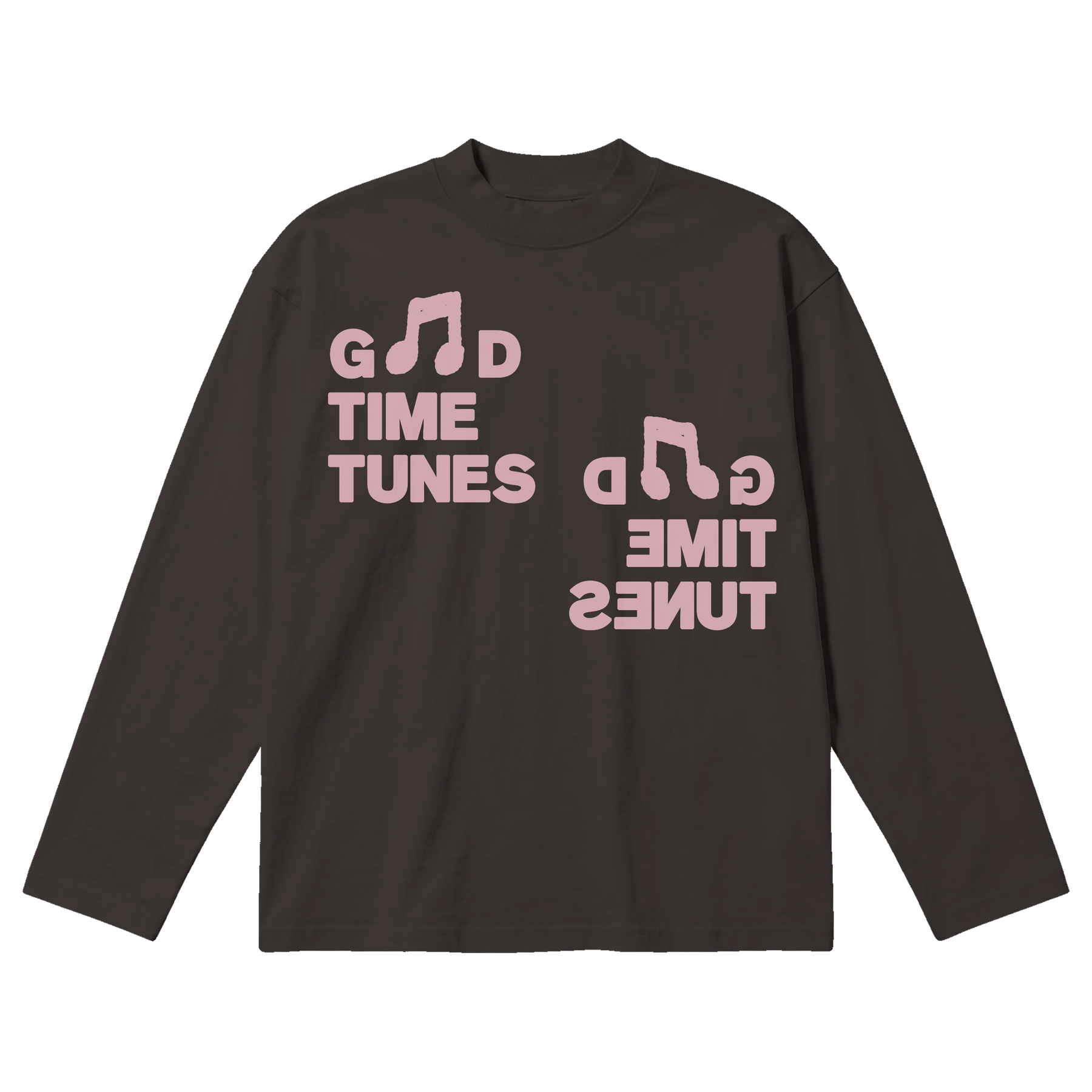 Music News Baggy L/S Tee - Off Black - Front
